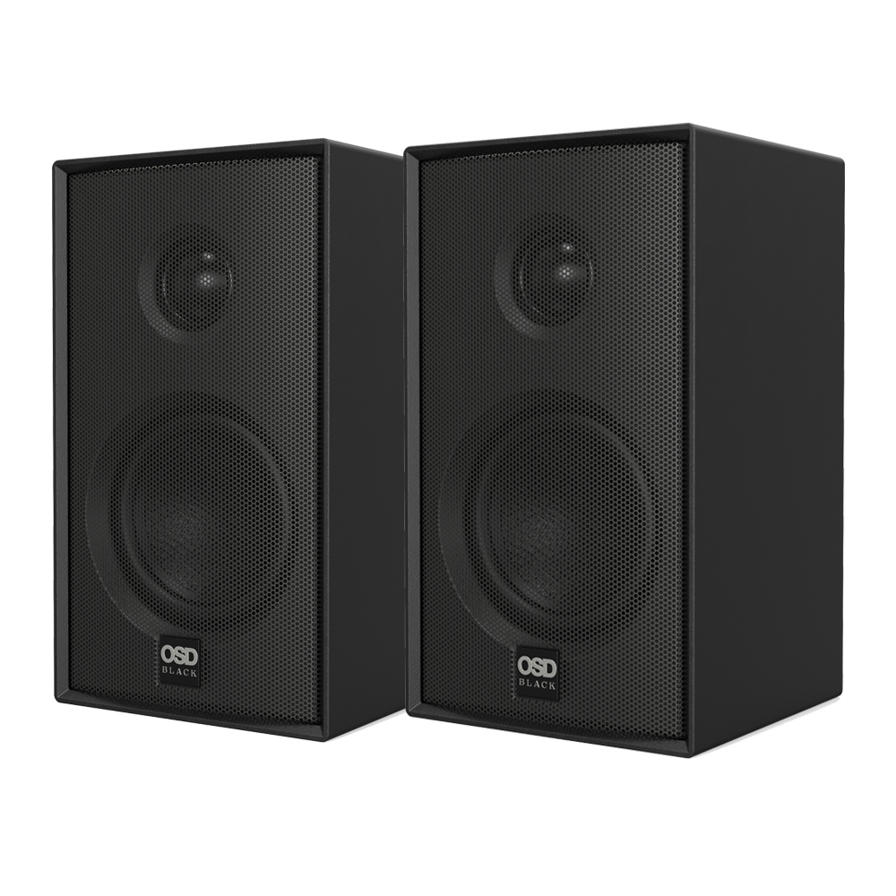 OSD Nero MODQ2 Bookshelf Speaker Pair 100W, 3” Glass Fiber Woofer, 1” Silk Dome Tweeter