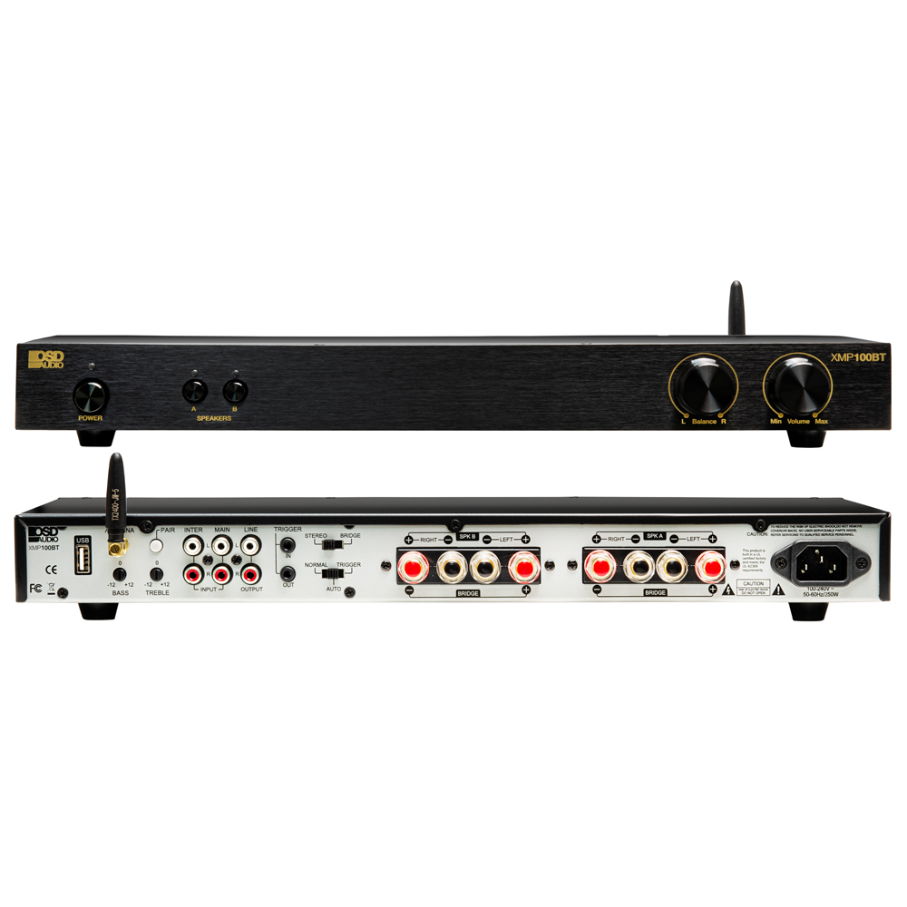 OSD 200W Wireless BT Stereo Amplifier, Bass and Treble Control, and A/B Speaker Switching XMP100BT