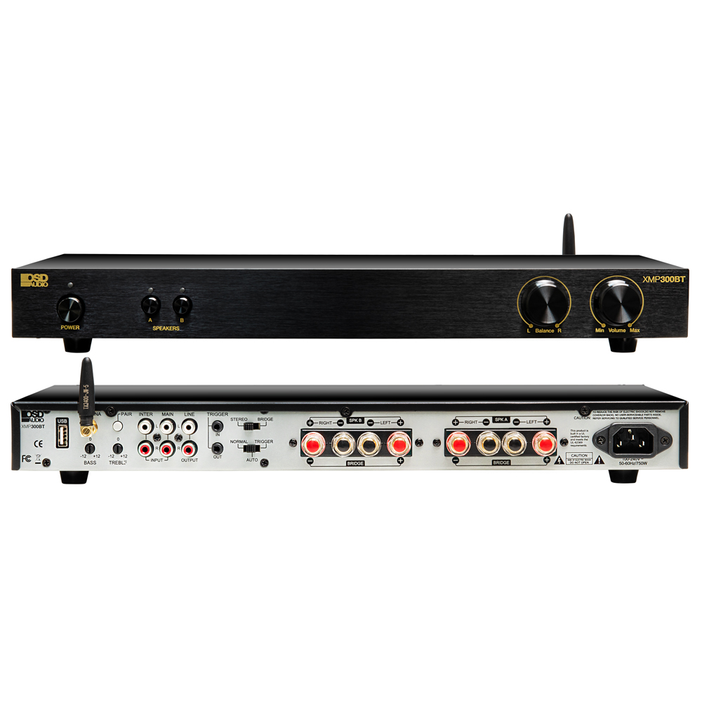 OSD 600W Wireless BT Stereo Amplifier, Bass and Treble Control, and A/B Speaker Switching XMP300BT